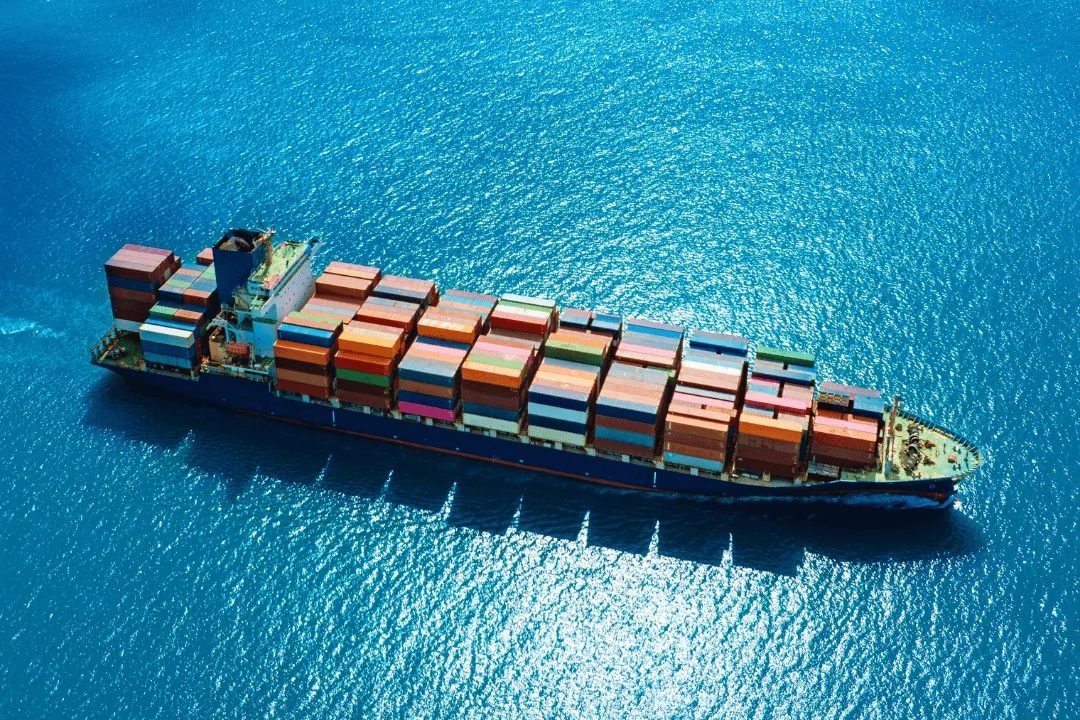 Container vessel at sea
